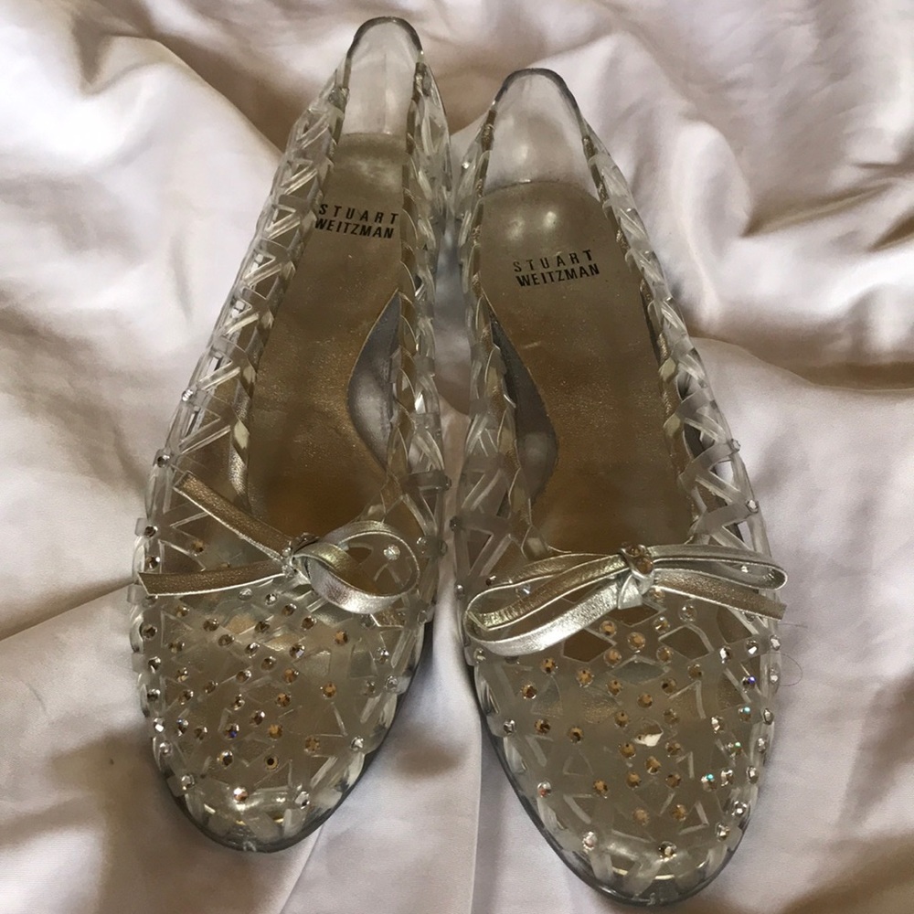 Stuart Weizmann NWOT Jelly Flats + Crystals